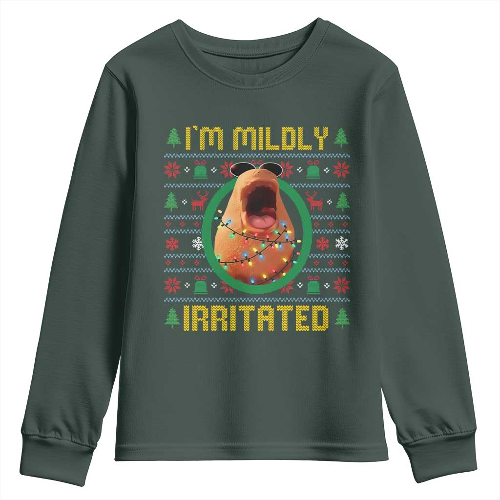 Marcus The Worm Christmas Meme Youth Sweatshirt Funny Brain Rot Xmas TS14 Dark Forest Green Print Your Wear