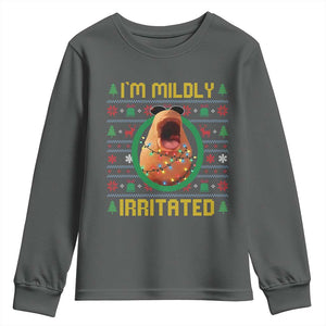 Marcus The Worm Christmas Meme Youth Sweatshirt Funny Brain Rot Xmas TS14 Dark Heather Print Your Wear