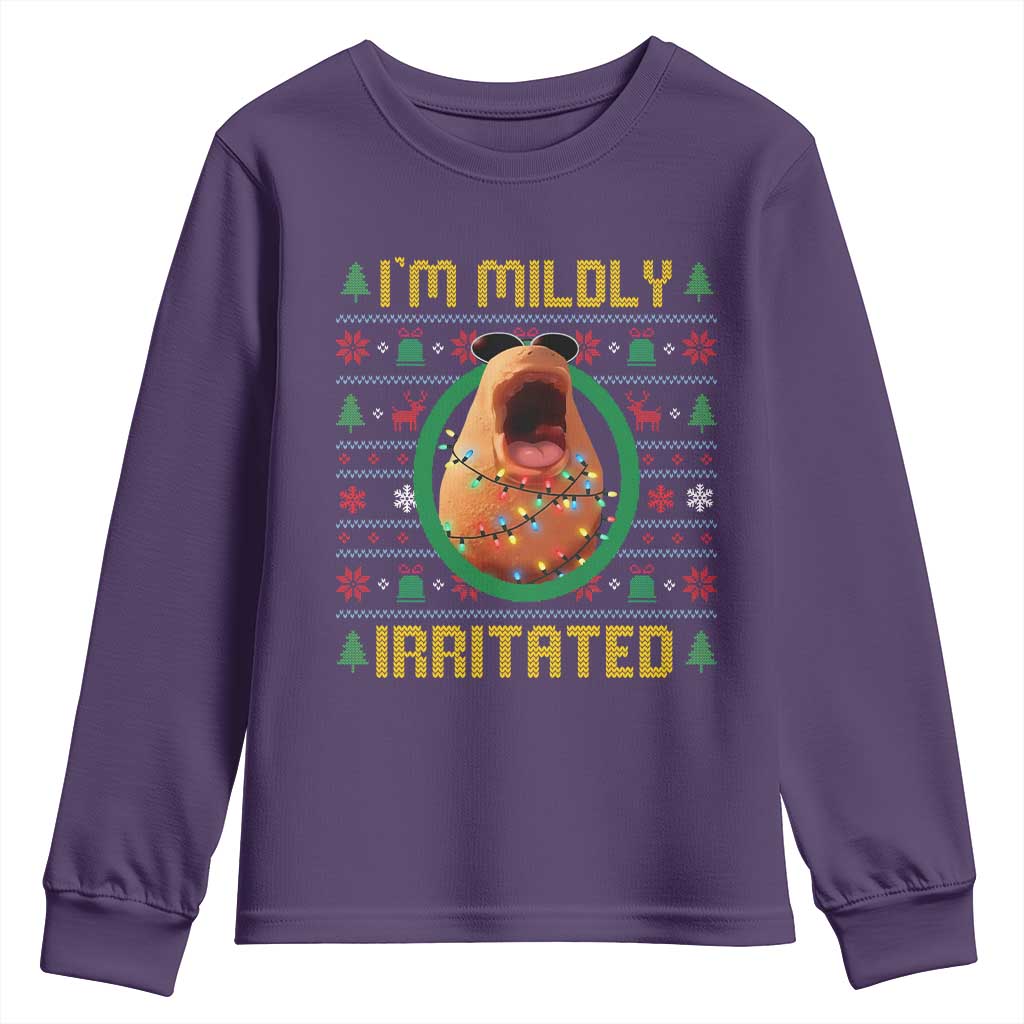 Marcus The Worm Christmas Meme Youth Sweatshirt Funny Brain Rot Xmas TS14 Purple Print Your Wear