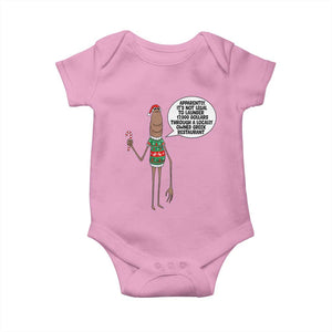Marcus The Worm Christmas Meme Baby Onesie Locally Owned Greek Restaurant TS14 Light Pink Print Your Wear