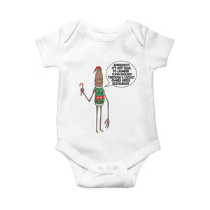 Marcus The Worm Christmas Meme Baby Onesie Locally Owned Greek Restaurant TS14 White Print Your Wear