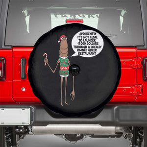 Marcus The Worm Christmas Meme Spare Tire Cover Locally Owned Greek Restaurant TS14 Black Print Your Wear