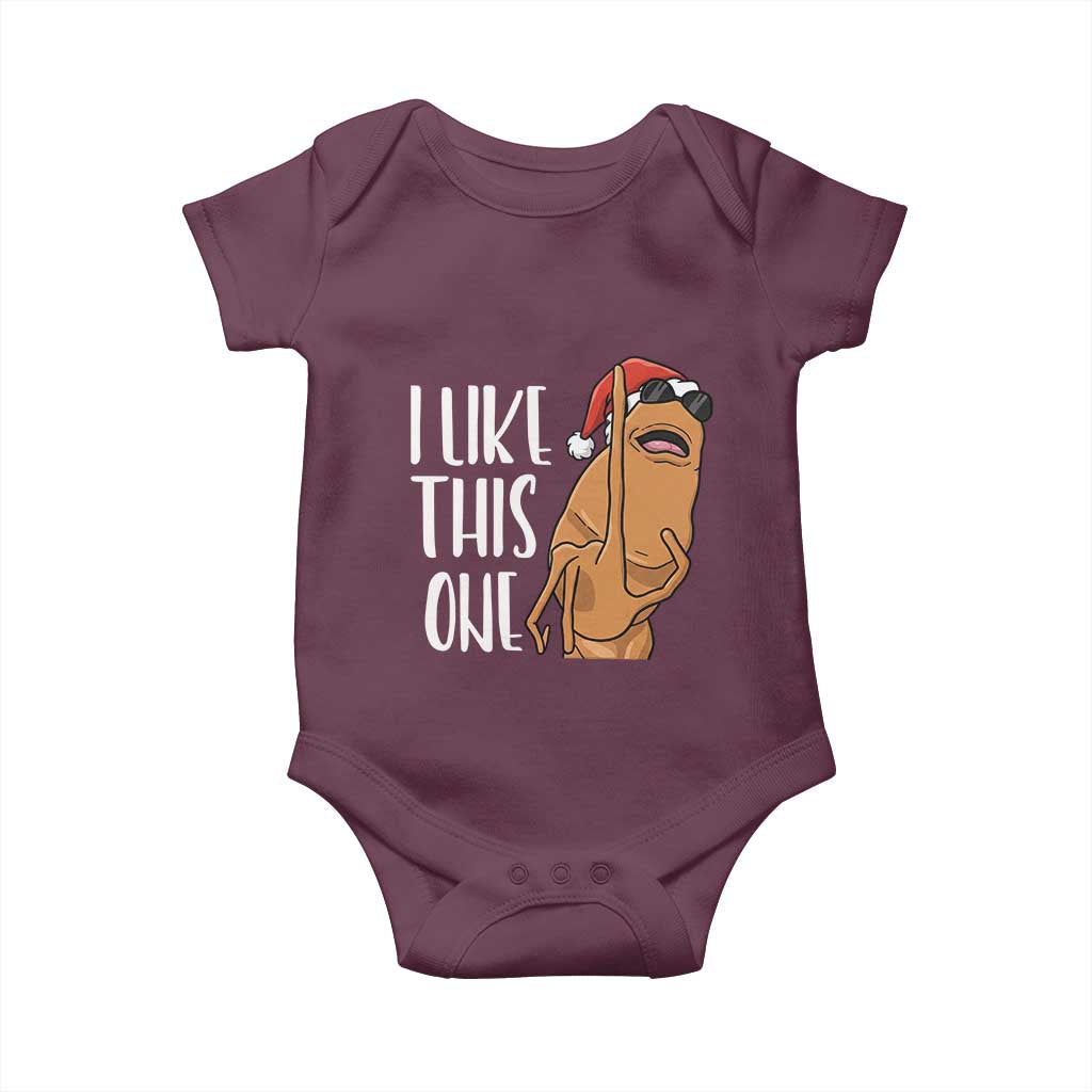 Marcus The Worm Christmas Meme Baby Onesie I Like This One TS14 Maroon Print Your Wear