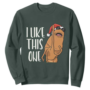 Marcus The Worm Christmas Meme Sweatshirt I Like This One TS14 Dark Forest Green Print Your Wear