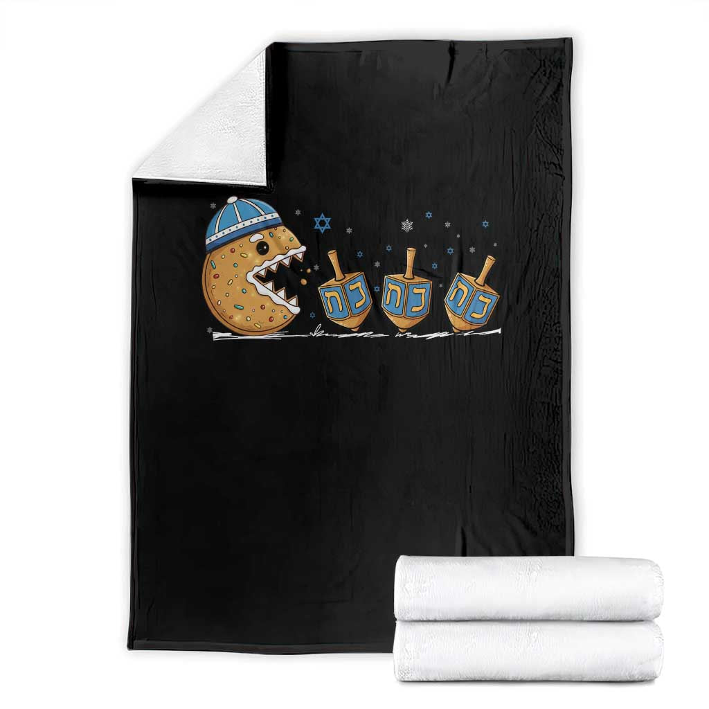 Funny Hanukkah Throw Blanket Donut Chasing Flames Jewish TS14 Black Print Your Wear
