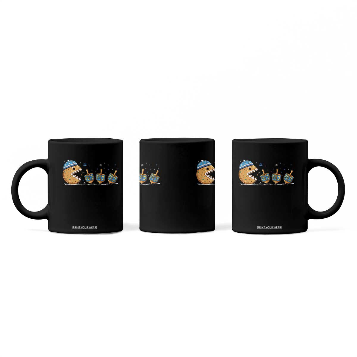 Funny Hanukkah Coffee Mug Donut Chasing Flames Jewish TS14 Print Your Wear