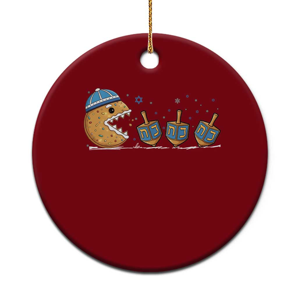Funny Hanukkah Ceramic Ornament Donut Chasing Flames Jewish TS14 1pc Red Print Your Wear