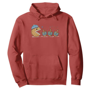 Funny Hanukkah Hoodie Donut Chasing Flames Jewish TS14 Red Print Your Wear