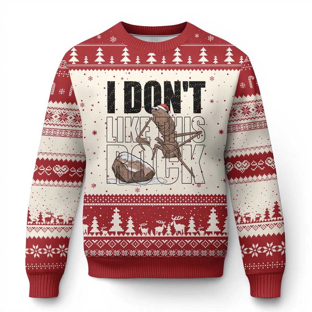 Marcus The Worm Xmas Meme Ugly Christmas Sweater I Do Not Like This Rock Xmas TS14 Beige Red Print Your Wear