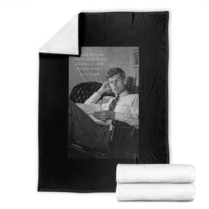 John F Kennedy Quote Throw Blanket American President History TS14 Black Print Your Wear