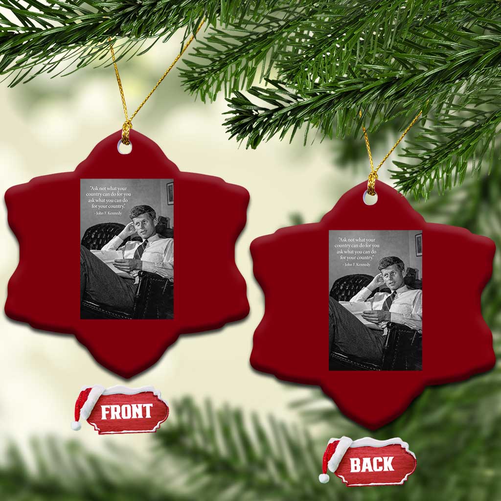 John F Kennedy Quote Ceramic Ornament American President History TS14 Print Your Wear