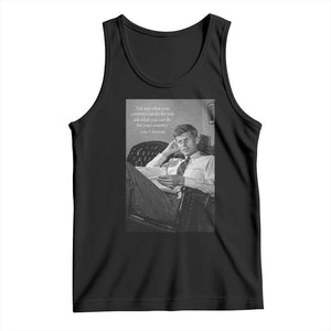 John F Kennedy Quote Tank Top American President History TS14 Black Print Your Wear