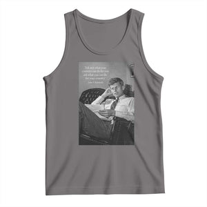 John F Kennedy Quote Tank Top American President History TS14 Deep Heather Print Your Wear
