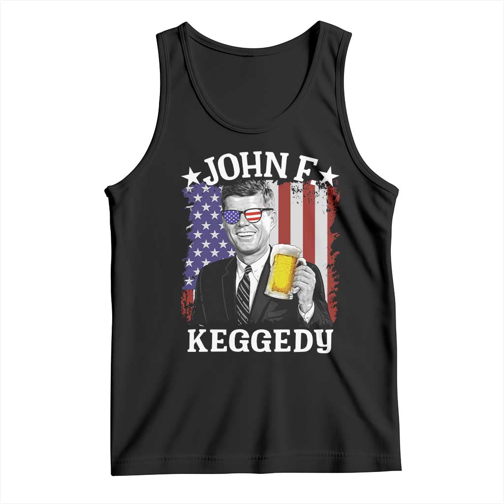 John F Kennedy Tank Top 4th of July America Flag Beer TS14 Black Print Your Wear
