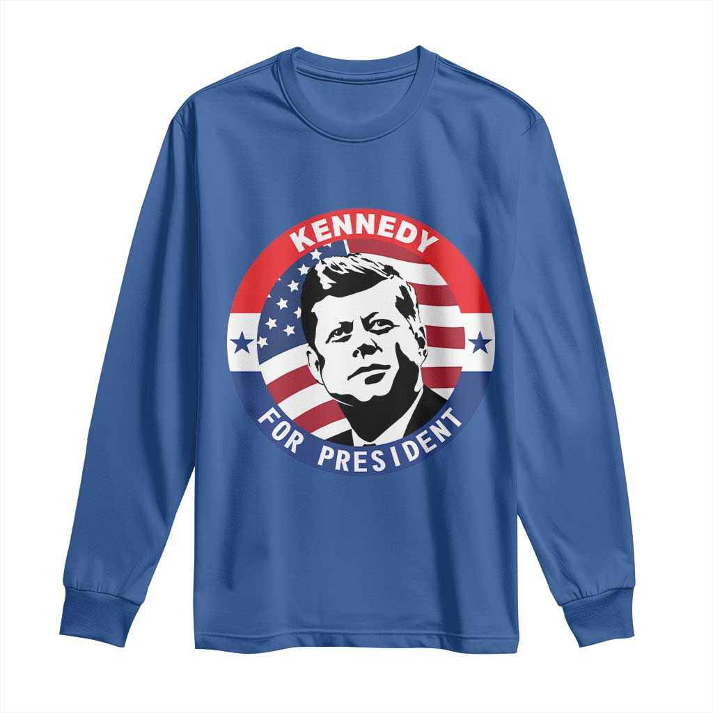 John F Kennedy US President American History Long Sleeve Shirt TS14 Royal Blue Print Your Wear
