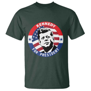 John F Kennedy US President American History T Shirt TS14 Dark Forest Green Print Your Wear