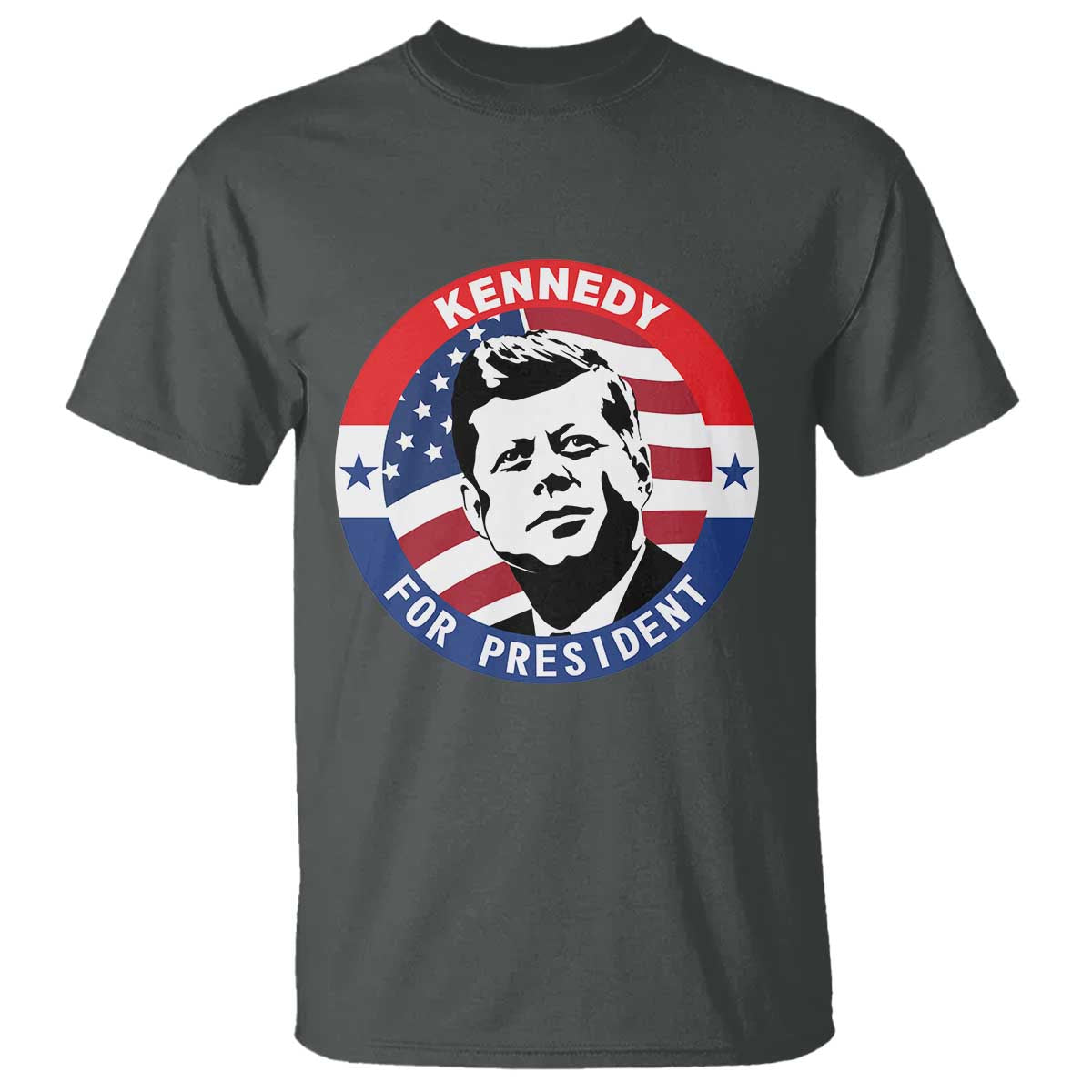 John F Kennedy US President American History T Shirt TS14 Dark Heather Print Your Wear