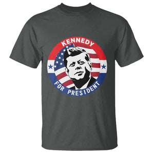 John F Kennedy US President American History T Shirt TS14 Dark Heather Print Your Wear