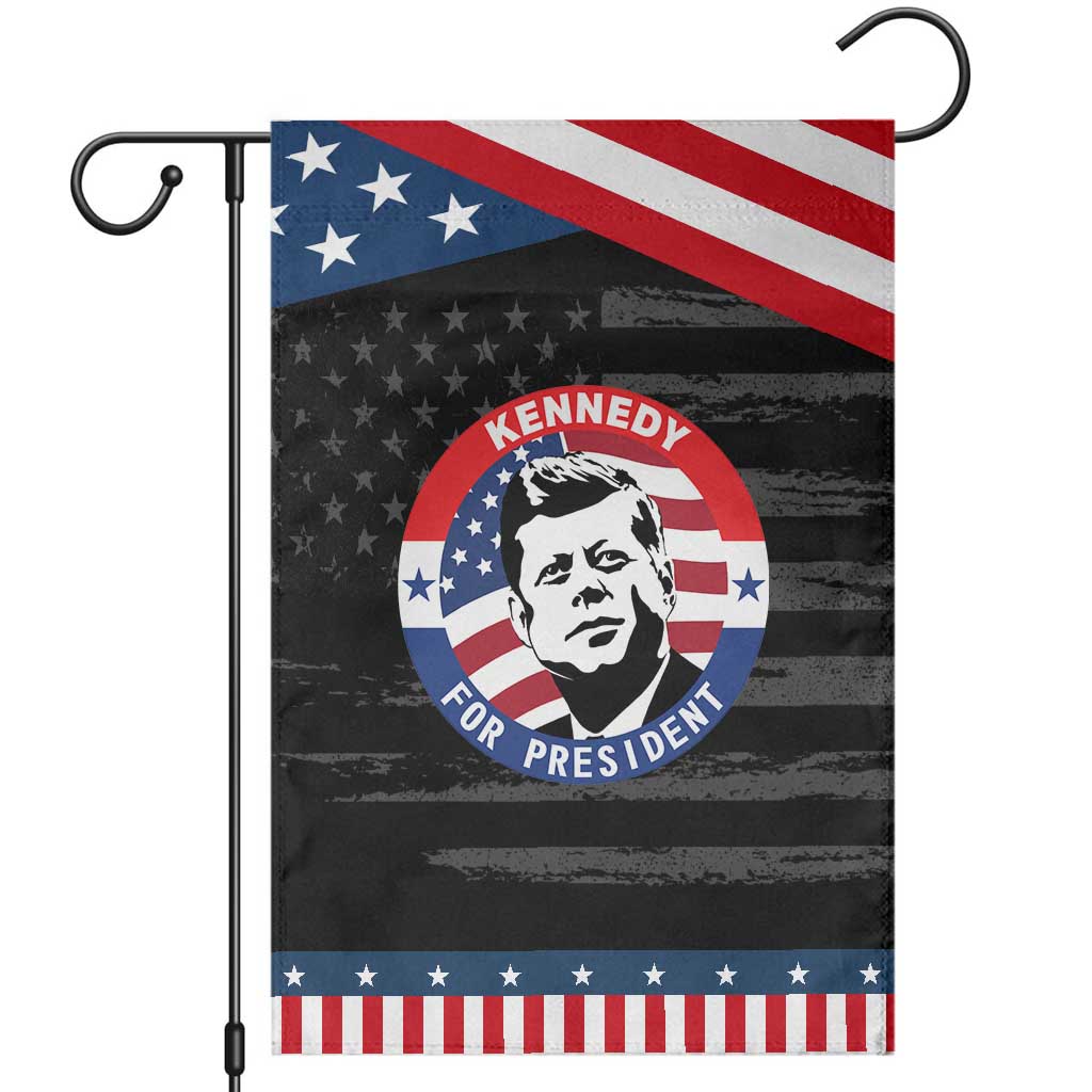 John F Kennedy US President American History Garden Flag TS14 Distressed Black Blue Print Your Wear