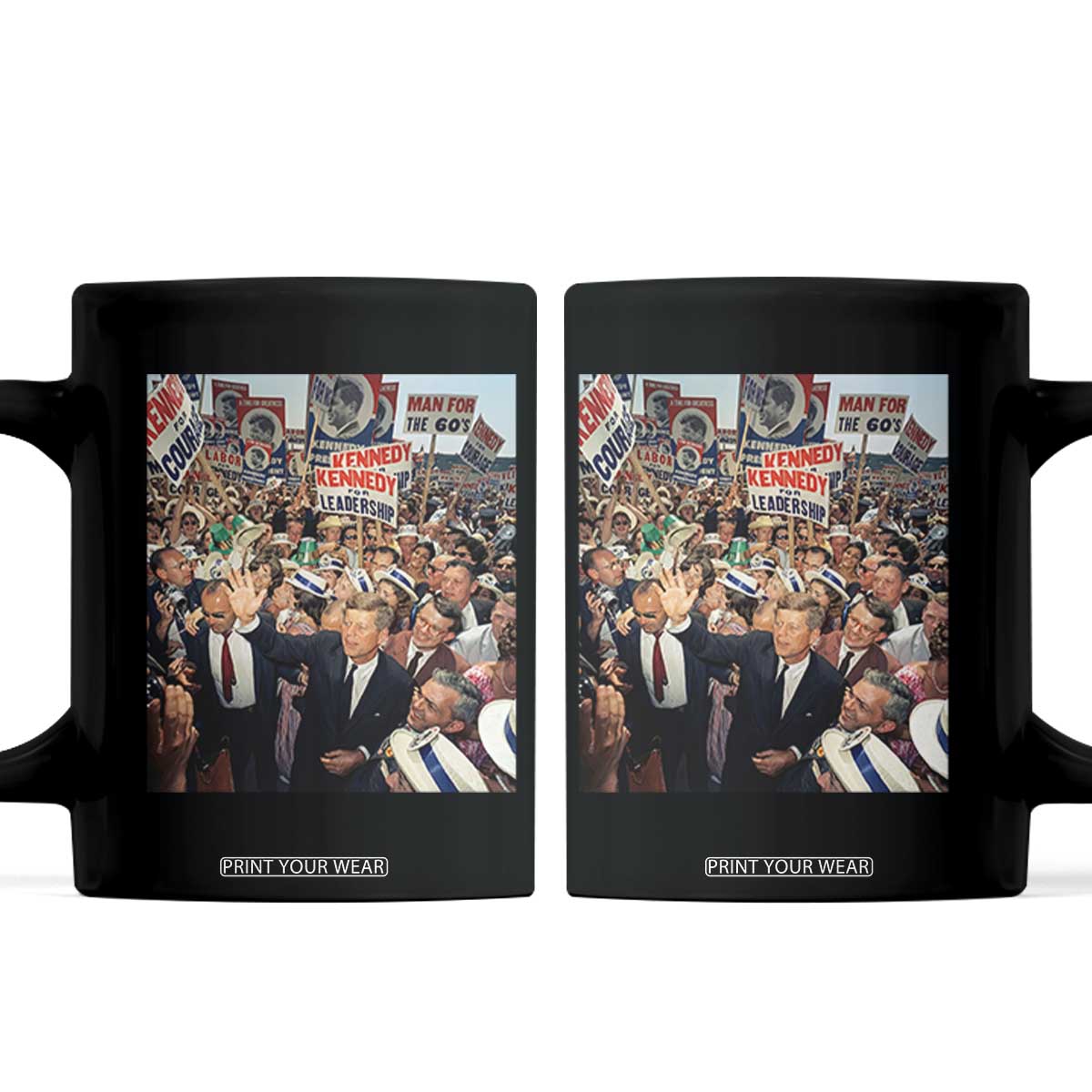 John F Kennedy American President History Coffee Mug TS14 Black Print Your Wear