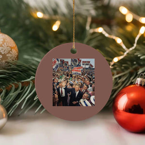 John F Kennedy American President History Ceramic Ornament TS14 1pc Mocha Print Your Wear