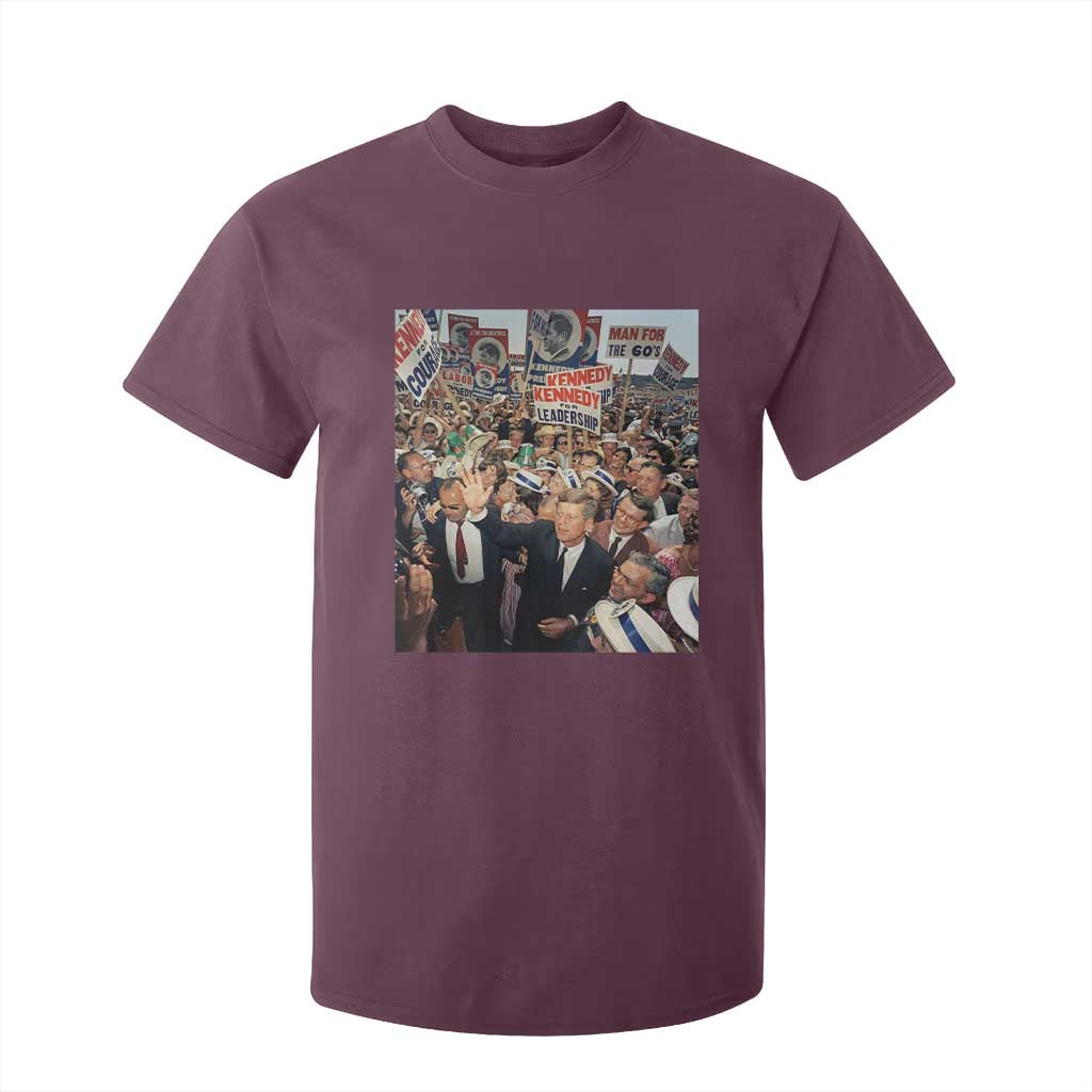 John F Kennedy American President History T Shirt For Kid TS14 Maroon Print Your Wear