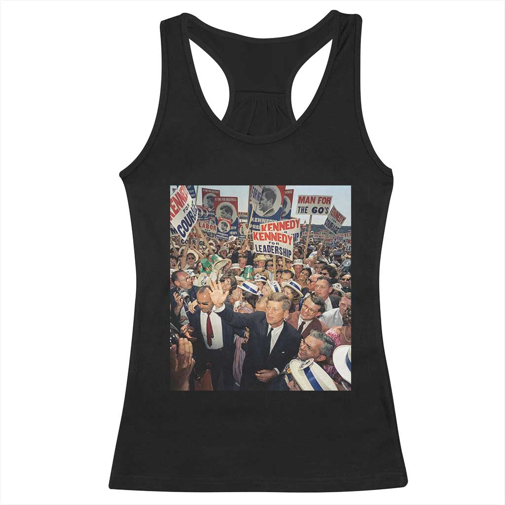 John F Kennedy American President History Racerback Tank Top TS14 Black Print Your Wear
