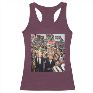 John F Kennedy American President History Racerback Tank Top TS14 Maroon Print Your Wear