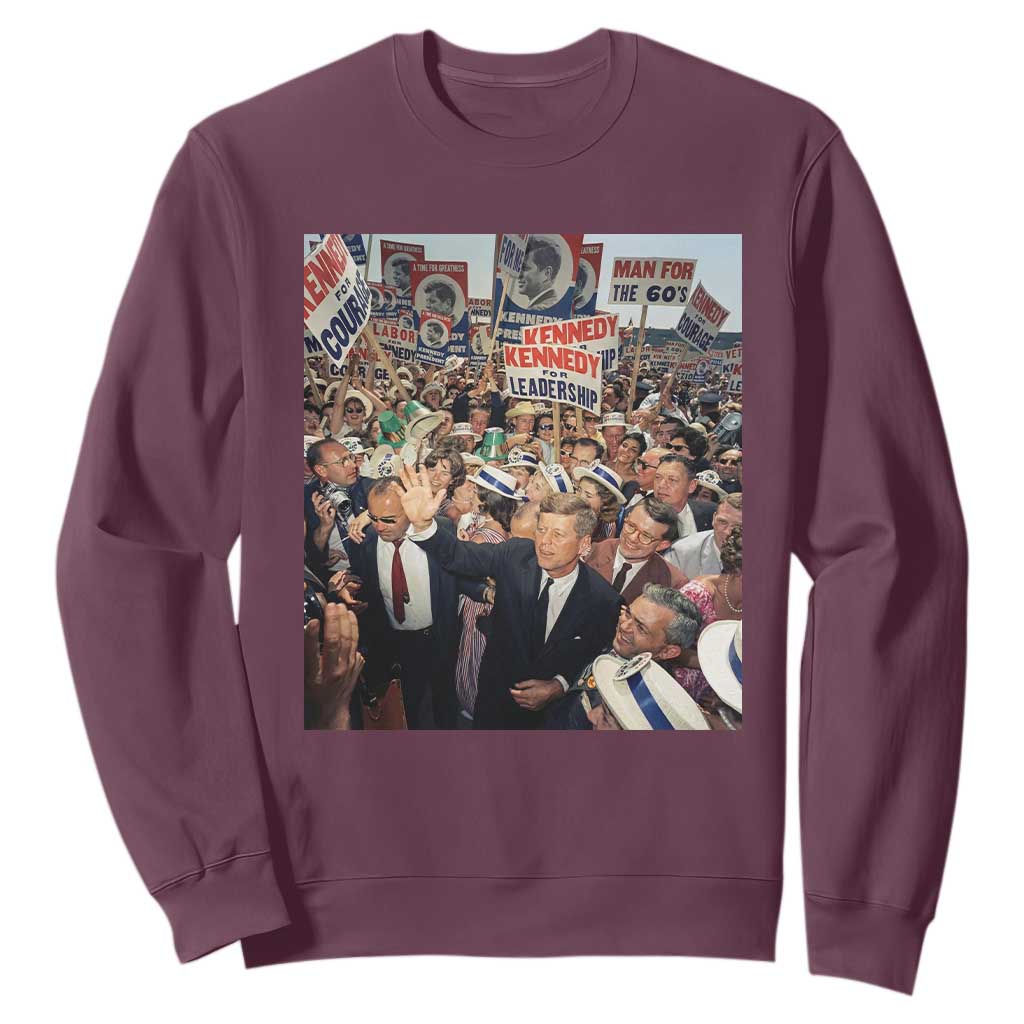 John F Kennedy American President History Sweatshirt TS14 Maroon Print Your Wear