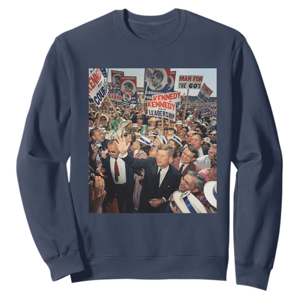 John F Kennedy American President History Sweatshirt TS14 Navy Print Your Wear