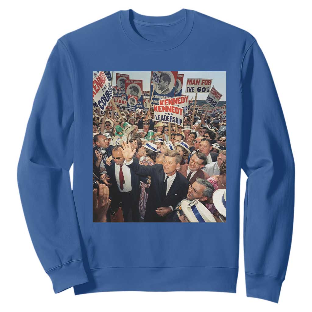 John F Kennedy American President History Sweatshirt TS14 Royal Blue Print Your Wear