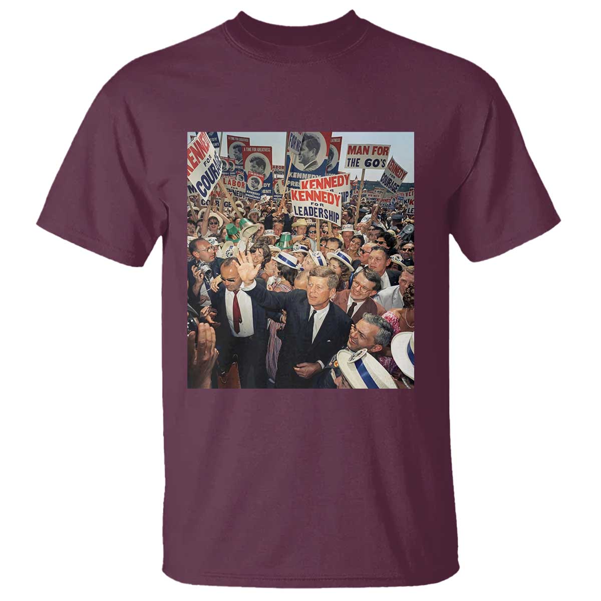 John F Kennedy American President History T Shirt TS14 Maroon Print Your Wear