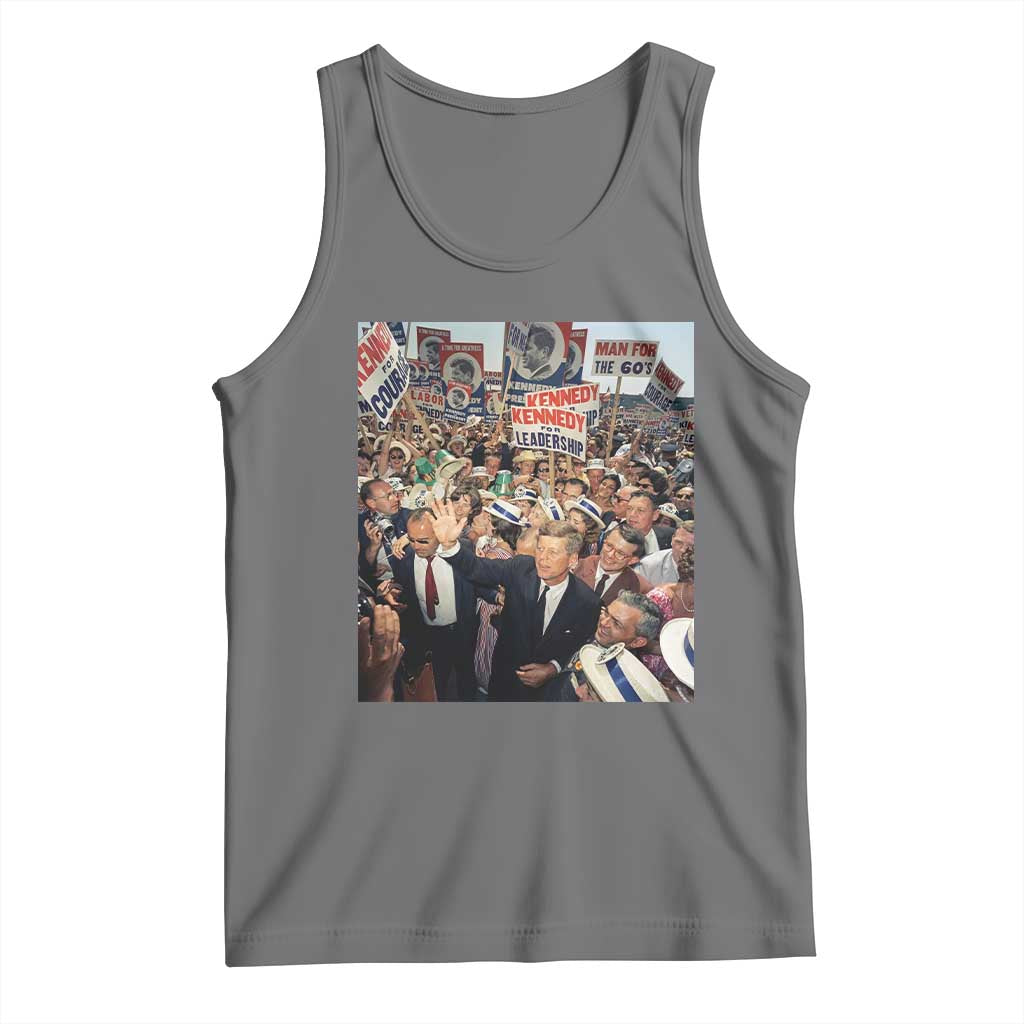 John F Kennedy American President History Tank Top TS14 Black Heather Print Your Wear