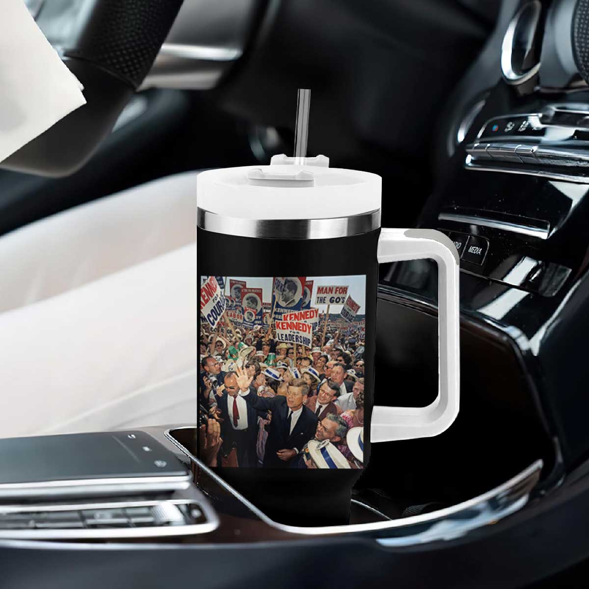 John F Kennedy American President History Tumbler With Handle TS14 Print Your Wear