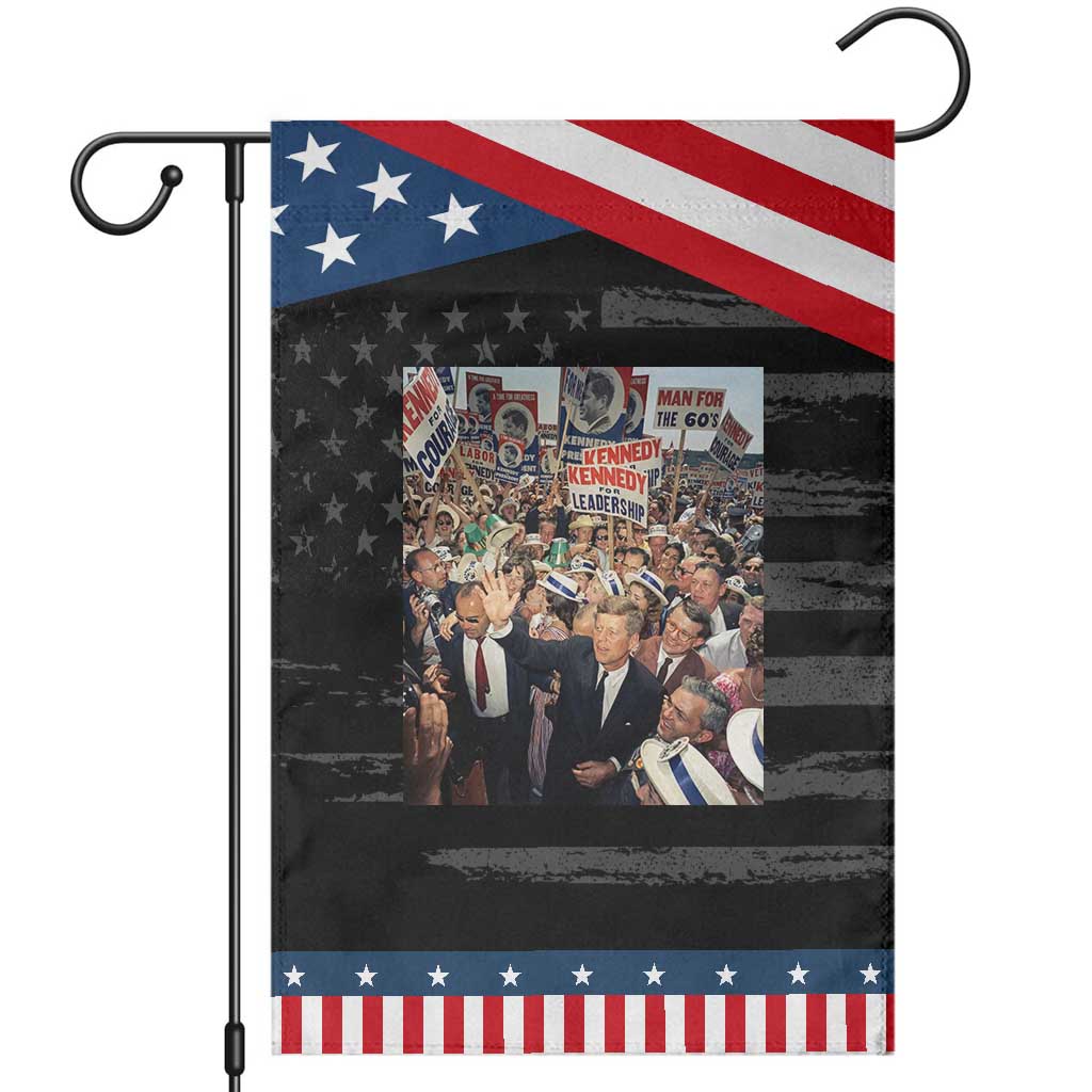 John F Kennedy American President History Garden Flag TS14 Distressed Black Blue Print Your Wear