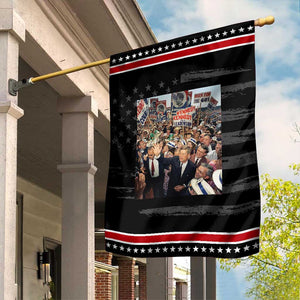 John F Kennedy American President History Garden Flag TS14 Distressed Black Red Print Your Wear