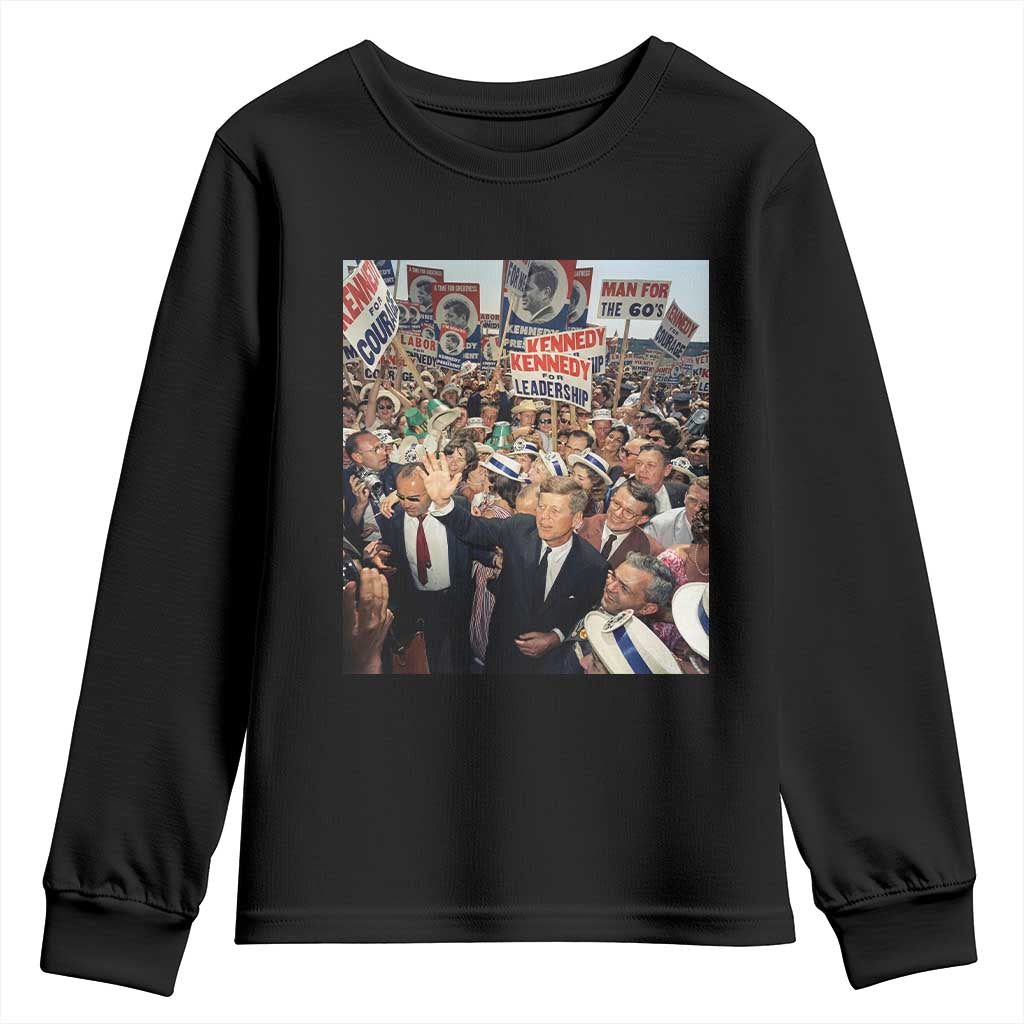 John F Kennedy American President History Youth Sweatshirt TS14 Black Print Your Wear