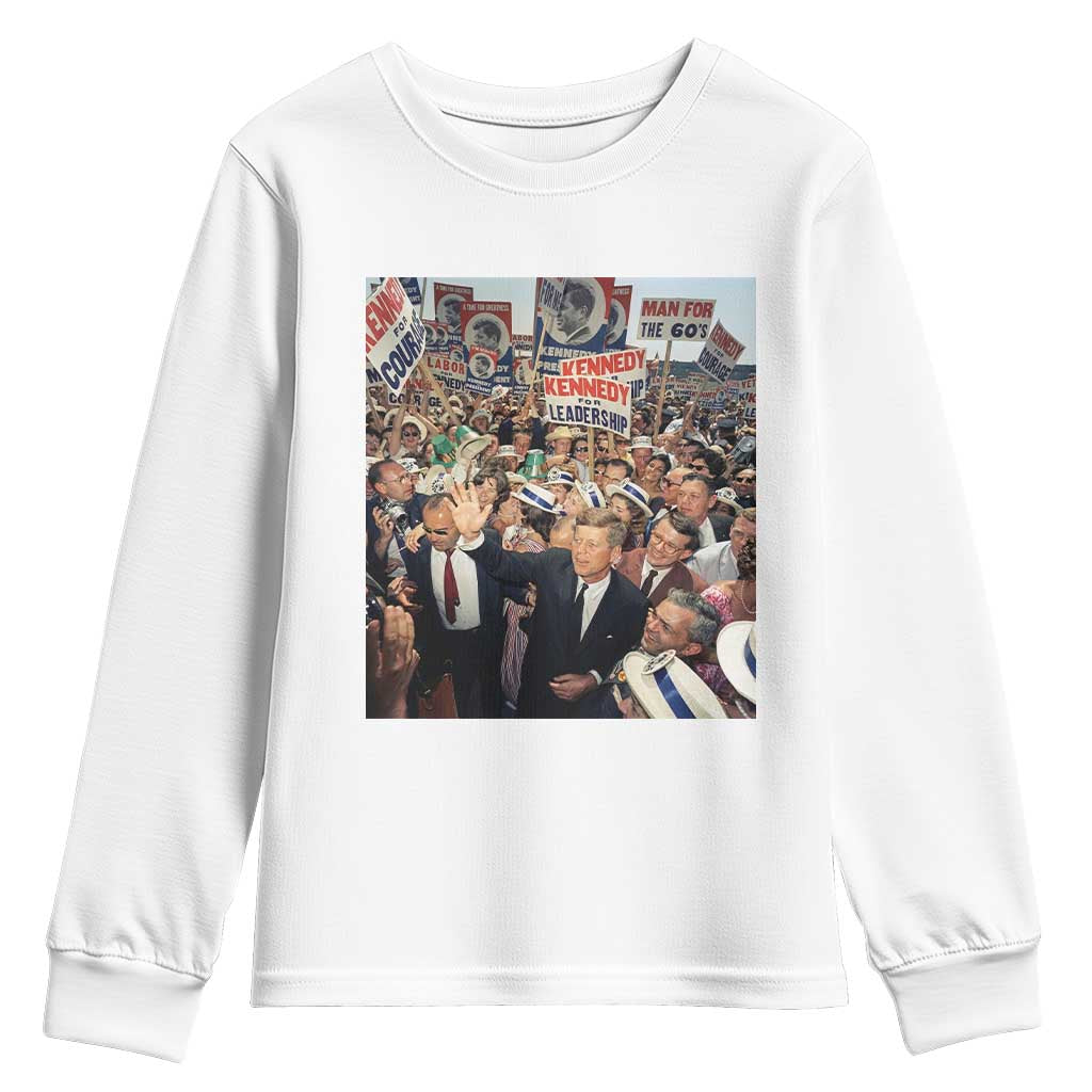 John F Kennedy American President History Youth Sweatshirt TS14 White Print Your Wear