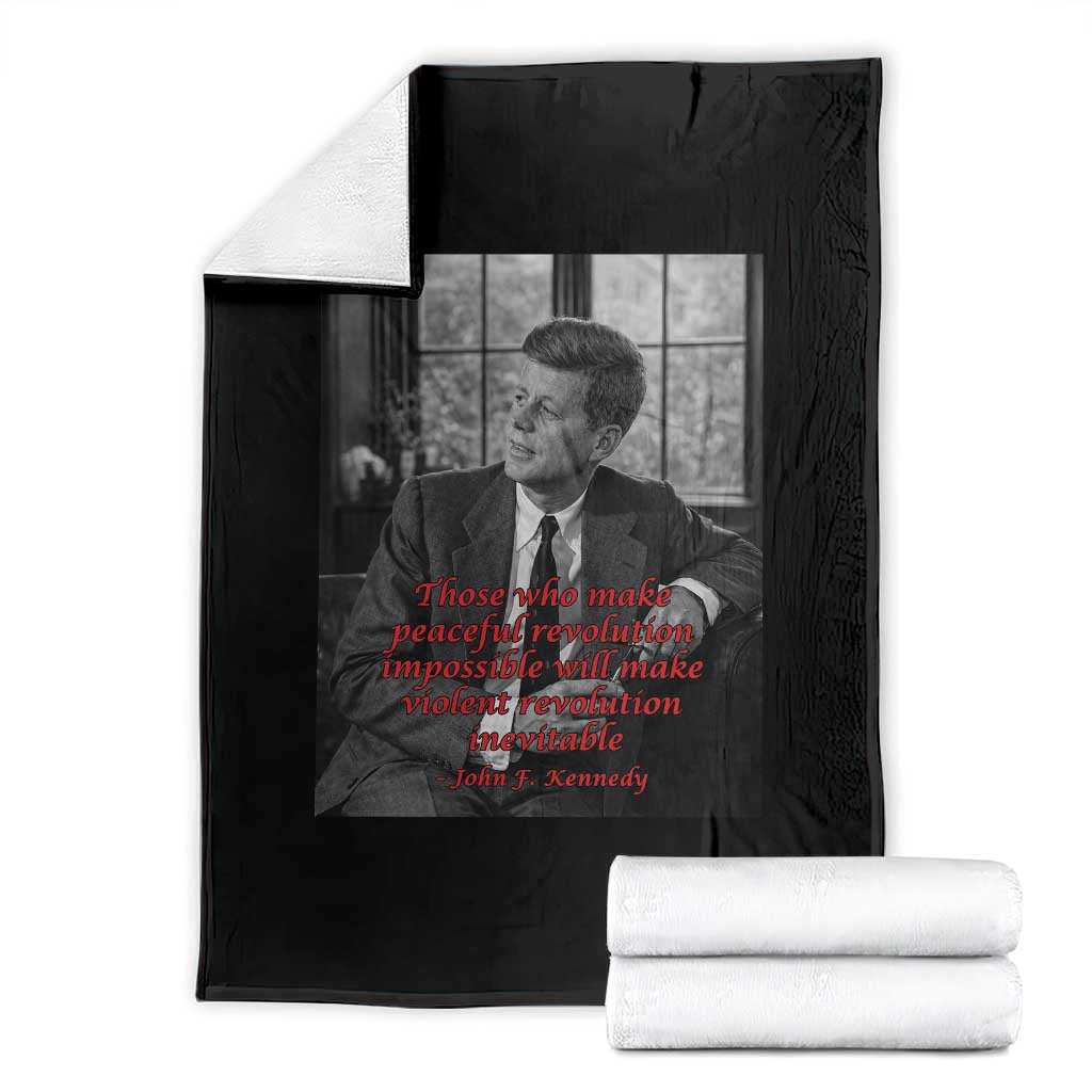 John F Kennedy Quote Throw Blanket American President History US Presidential Leader TS14 Black Print Your Wear