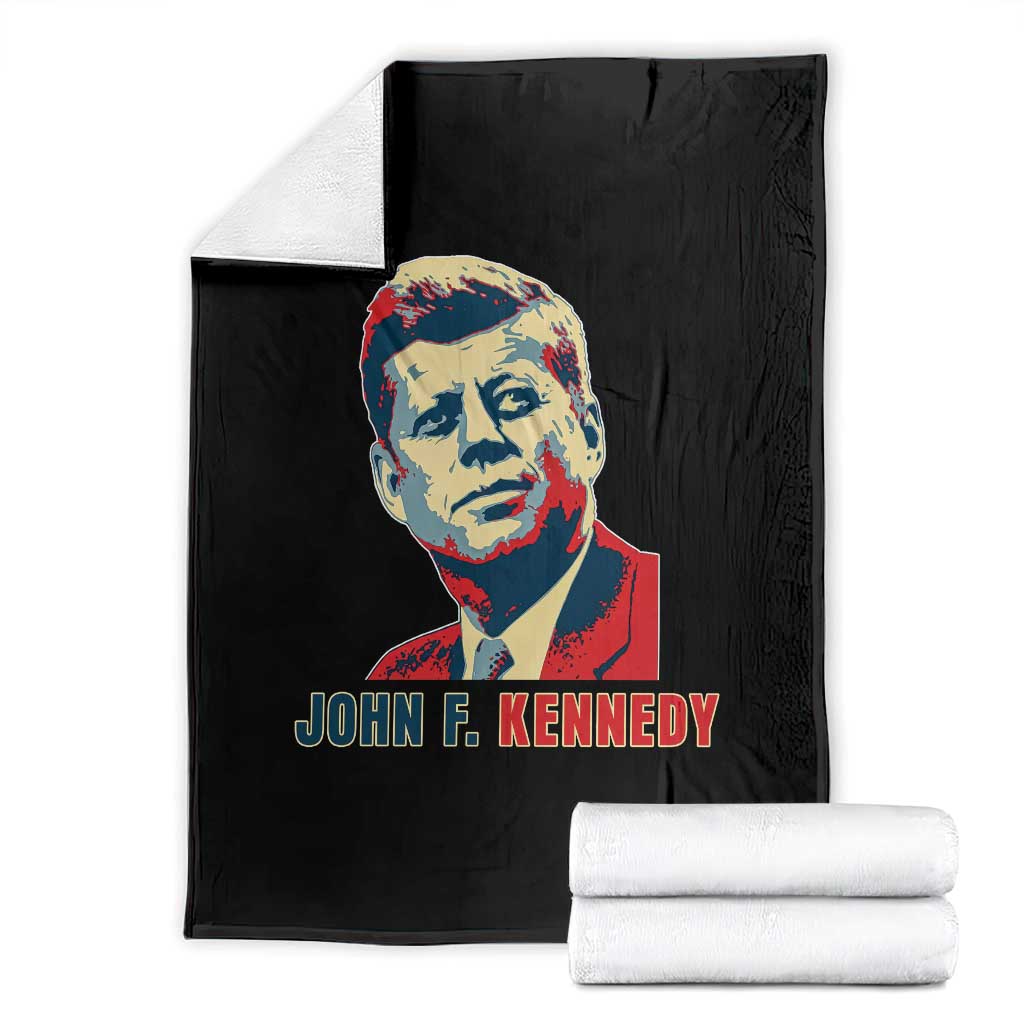 John F Kennedy American Flag US President Throw Blanket TS14 Black Print Your Wear