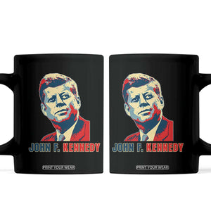 John F Kennedy American Flag US President Coffee Mug TS14 Black Print Your Wear