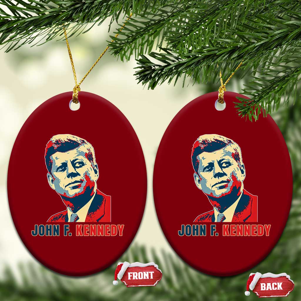 John F Kennedy American Flag US President Ceramic Ornament TS14 Print Your Wear