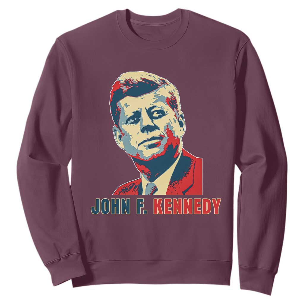 John F Kennedy American Flag US President Sweatshirt TS14 Maroon Print Your Wear