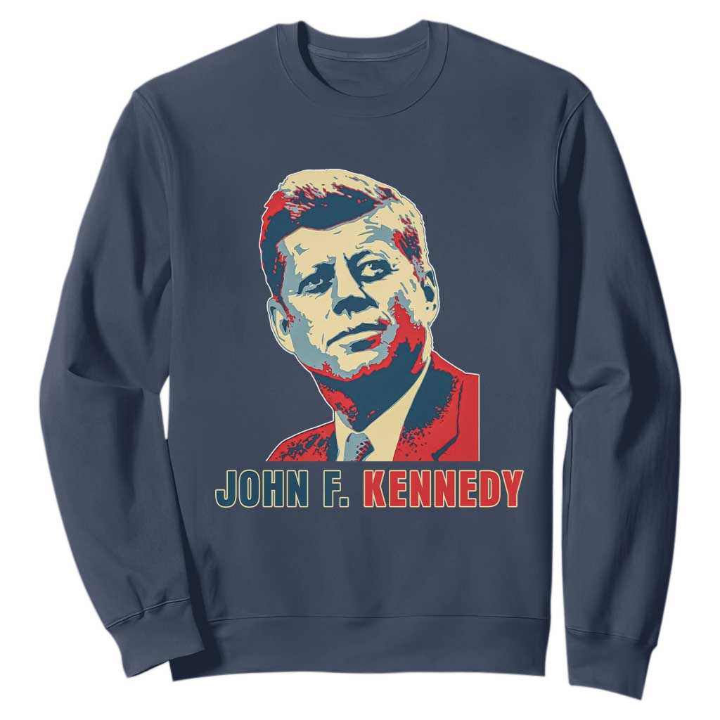 John F Kennedy American Flag US President Sweatshirt TS14 Navy Print Your Wear