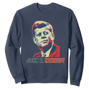 John F Kennedy American Flag US President Sweatshirt TS14 Navy Print Your Wear