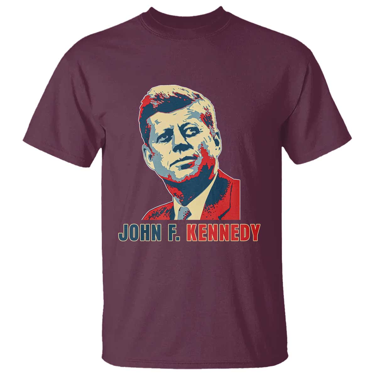 John F Kennedy American Flag US President T Shirt TS14 Maroon Print Your Wear