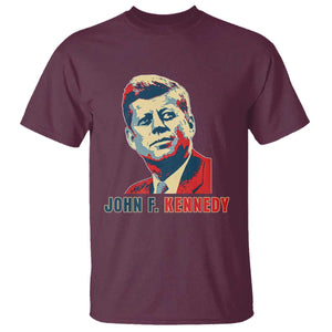 John F Kennedy American Flag US President T Shirt TS14 Maroon Print Your Wear