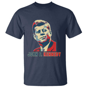 John F Kennedy American Flag US President T Shirt TS14 Navy Print Your Wear