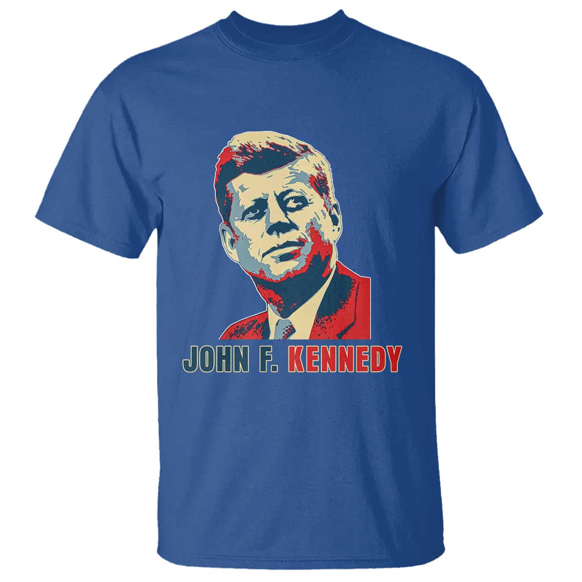 John F Kennedy American Flag US President T Shirt TS14 Royal Blue Print Your Wear