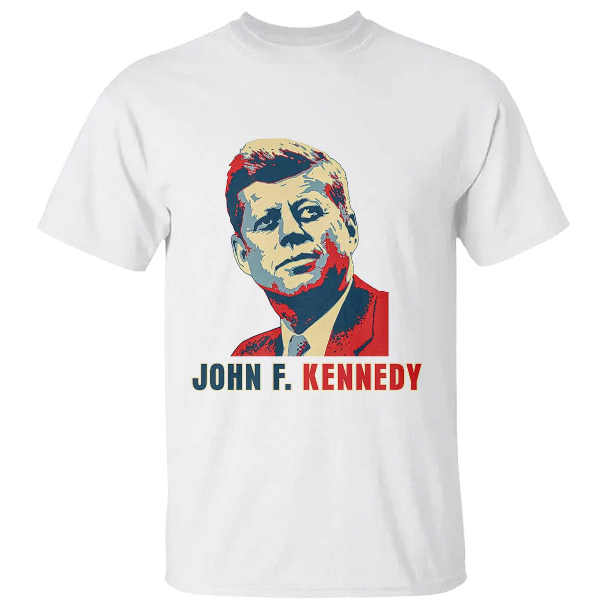 John F Kennedy American Flag US President T Shirt TS14 White Print Your Wear